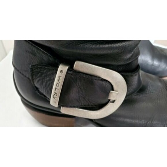 WOLKY Black Leather Boots Buckle Strap Slouchy Boots EUR 36 | US 5.5-6 EUC - Picture 6 of 6